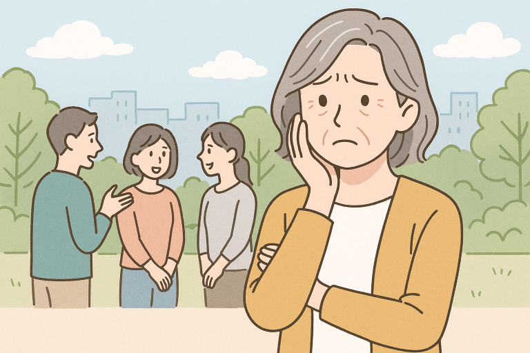 周囲が気になることに悩むシニアの女性