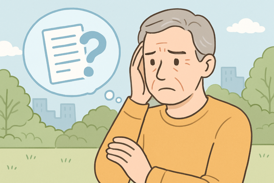 完璧を求めすぎることに悩んでいるシニアの男性
